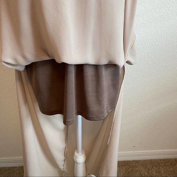 𝅺show me your Mumu Nude Hacienda Boho Convertible Bridesmaid Maxi Dress Small - Picture 8 of 13